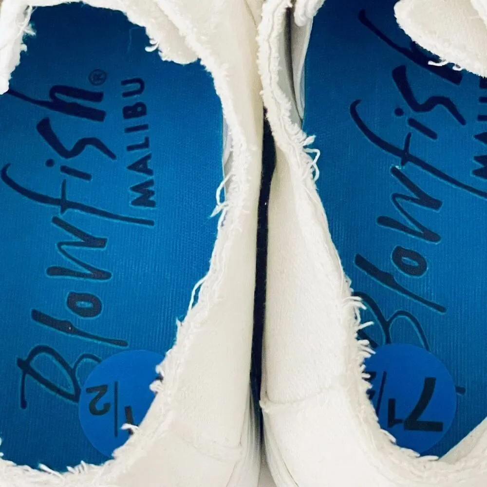 NWT 7.5 Blowfish Malibu White Platform No shoelace Laceless Memory foam Sneakers - Picture 9 of 12